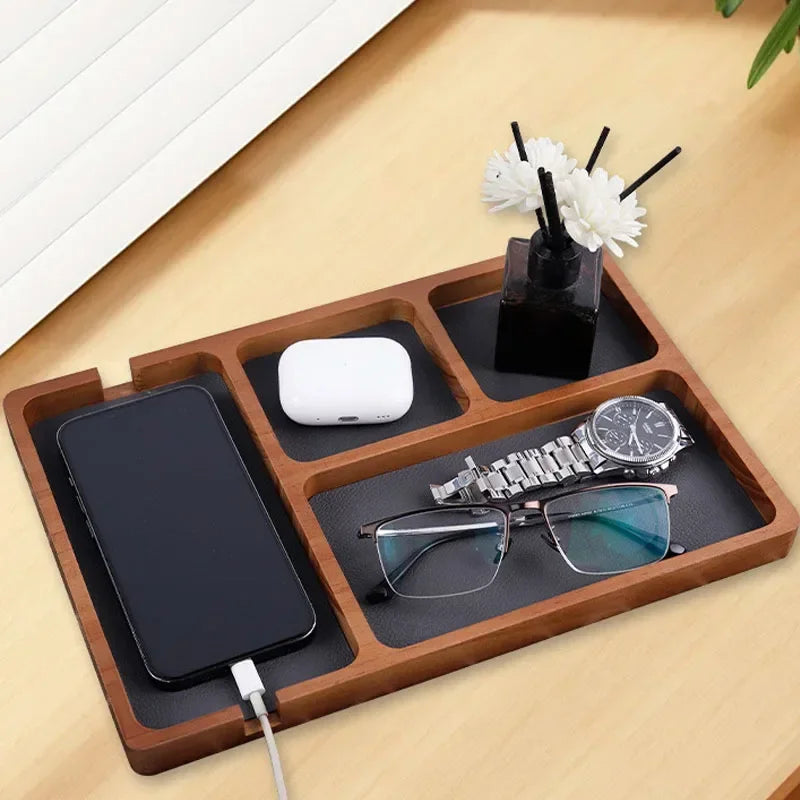 Caja de almacenamiento de escritorio de oficina de madera