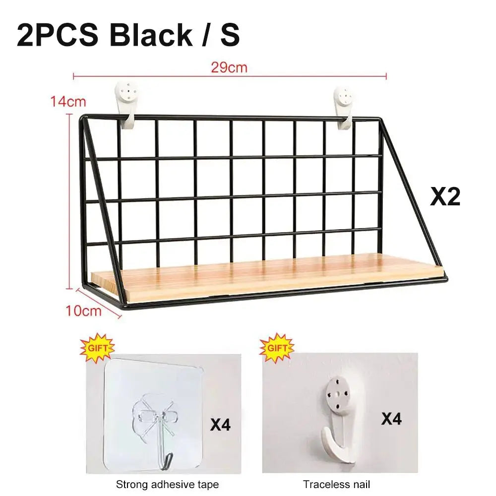 Estantes de pared sin taladrar de madera, para colgar