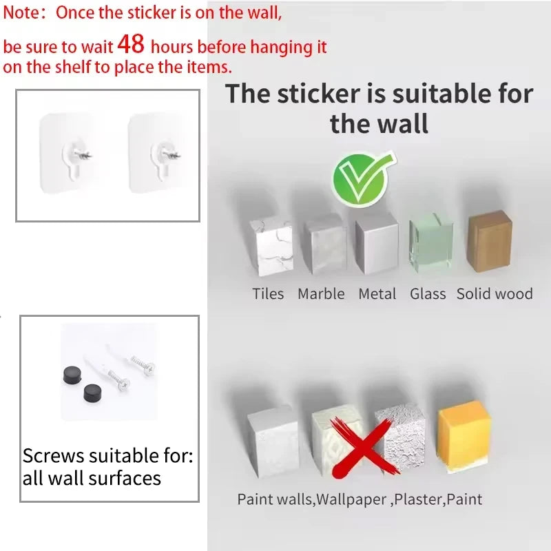 Estante de almacenamiento sin perforaciones para pared