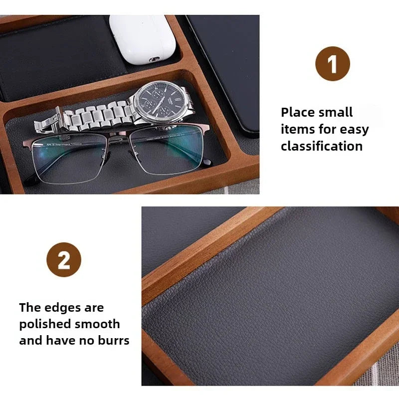 Caja de almacenamiento de escritorio de oficina de madera