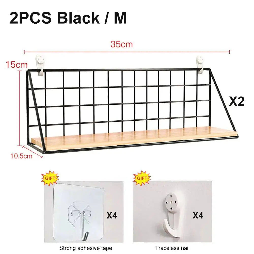 Estantes de pared sin taladrar de madera, para colgar