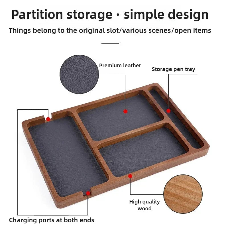 Caja de almacenamiento de escritorio de oficina de madera