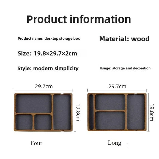 Caja de almacenamiento de escritorio de oficina de madera